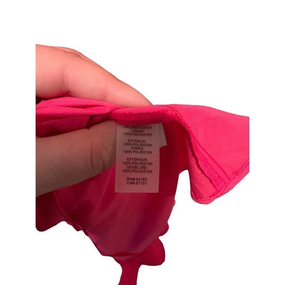 Kensie Midi Wrap Dress Women 8 Pink Adjustable Spaghetti Strap Sleeveless V-Neck - Picture 4 of 6